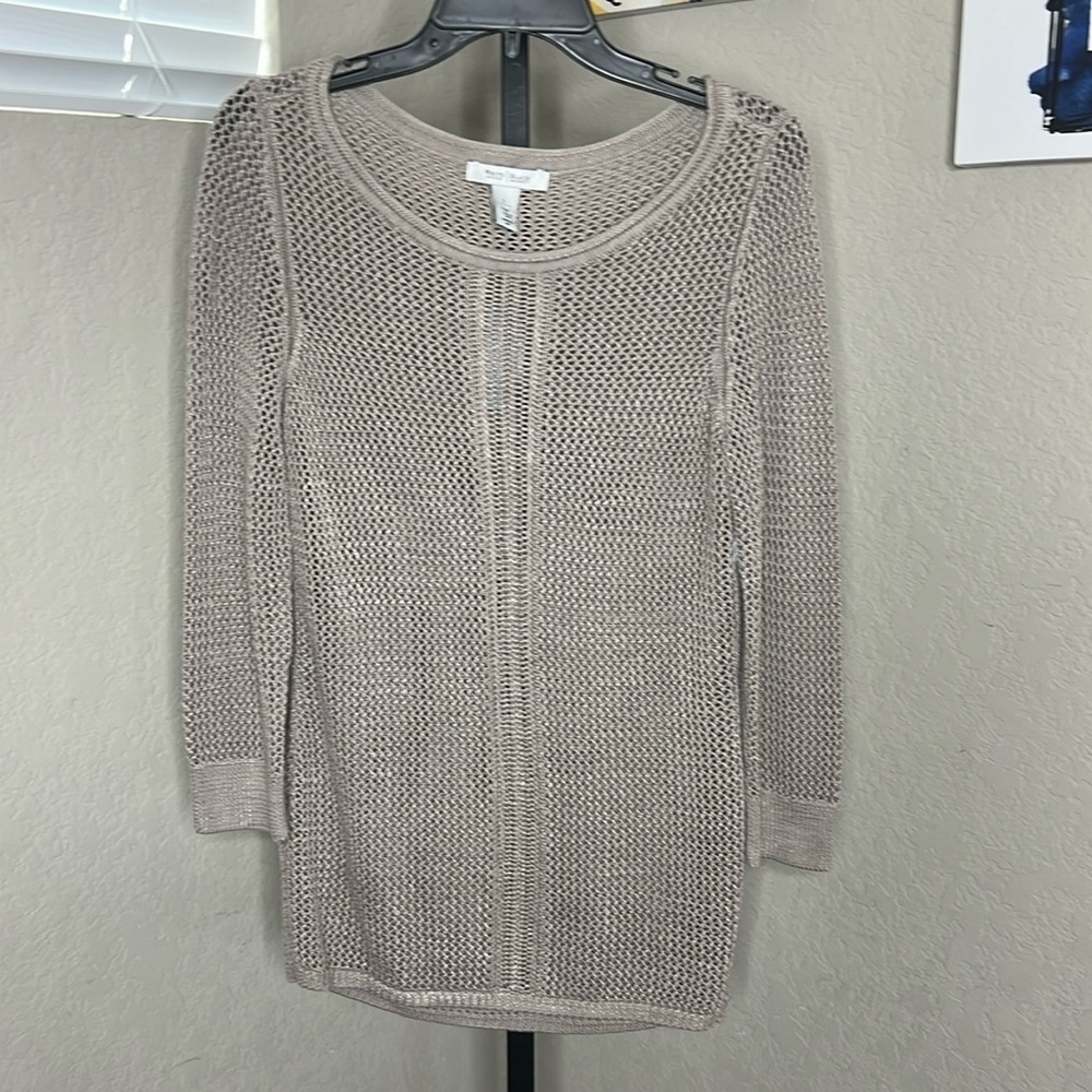 White House Black Market Taupe Knit Sweater